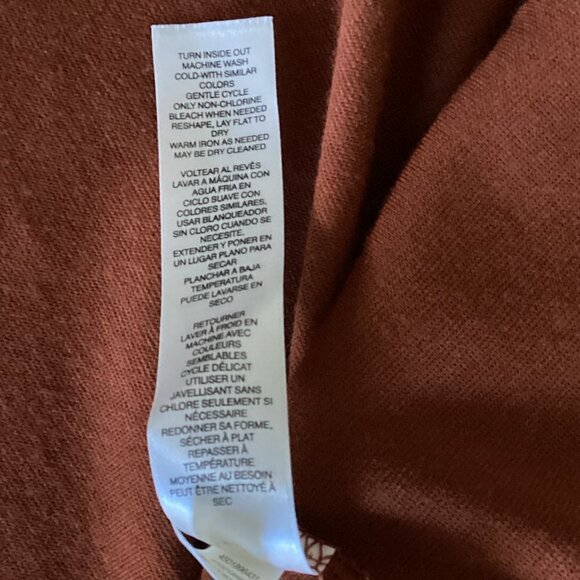 Chico's Long Sleeve Knit Top Gold Accents Sz 3 (XL/16) Rust #99S - Picture 7 of 7